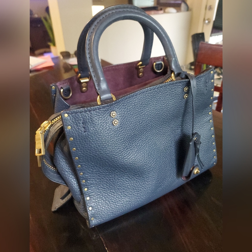 Coach Navy Blue Studded Rogue
